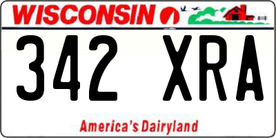 WI license plate 342XRA