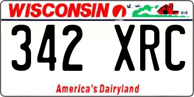 WI license plate 342XRC