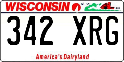 WI license plate 342XRG