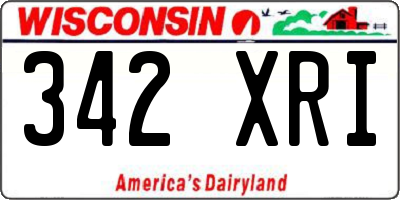 WI license plate 342XRI