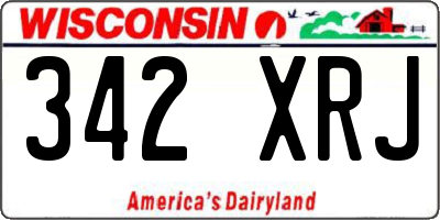 WI license plate 342XRJ