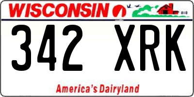 WI license plate 342XRK