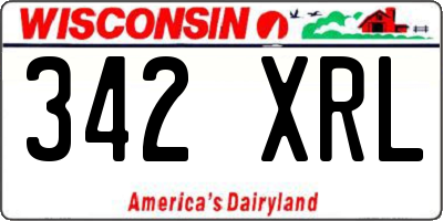 WI license plate 342XRL