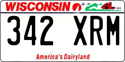 WI license plate 342XRM