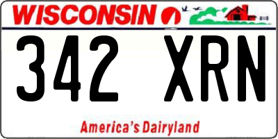 WI license plate 342XRN