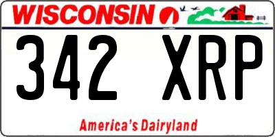 WI license plate 342XRP