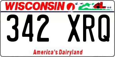 WI license plate 342XRQ