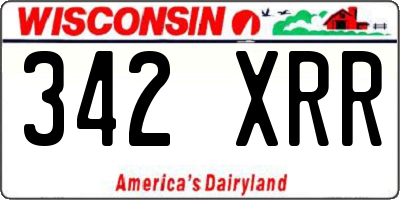 WI license plate 342XRR