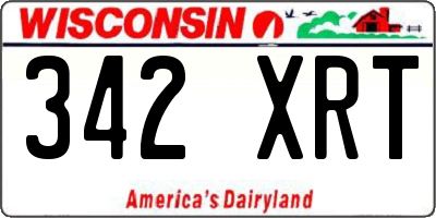 WI license plate 342XRT