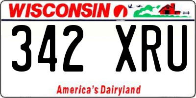 WI license plate 342XRU