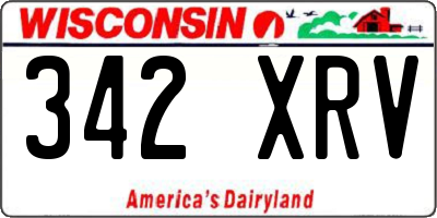 WI license plate 342XRV