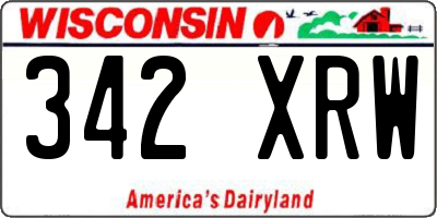WI license plate 342XRW