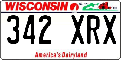 WI license plate 342XRX