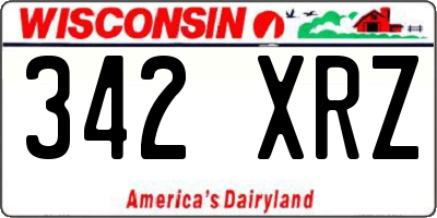 WI license plate 342XRZ