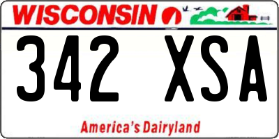 WI license plate 342XSA
