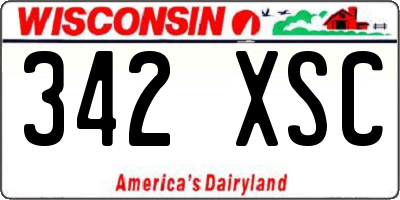 WI license plate 342XSC