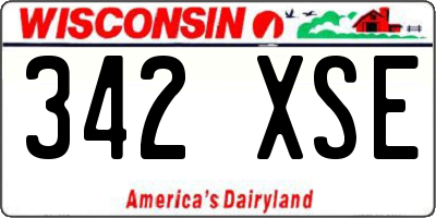 WI license plate 342XSE