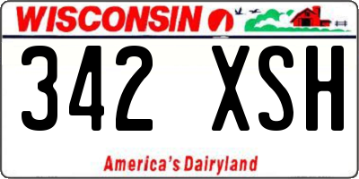 WI license plate 342XSH