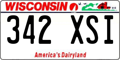 WI license plate 342XSI