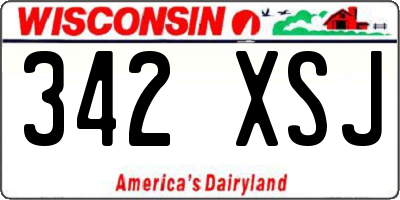 WI license plate 342XSJ