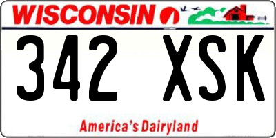WI license plate 342XSK