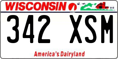 WI license plate 342XSM