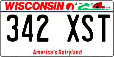 WI license plate 342XST