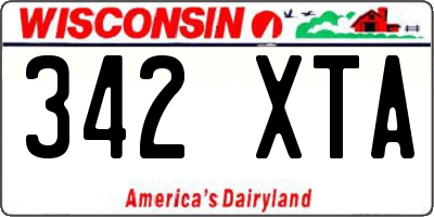 WI license plate 342XTA