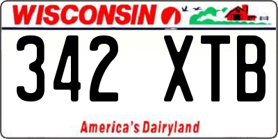 WI license plate 342XTB