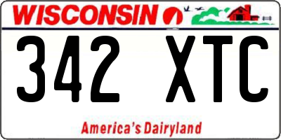 WI license plate 342XTC