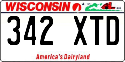 WI license plate 342XTD