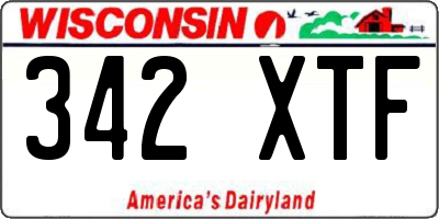 WI license plate 342XTF