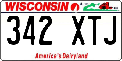 WI license plate 342XTJ
