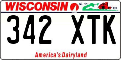 WI license plate 342XTK