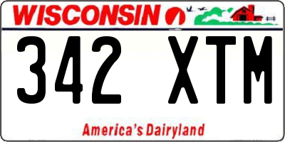 WI license plate 342XTM