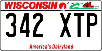WI license plate 342XTP
