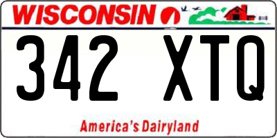 WI license plate 342XTQ