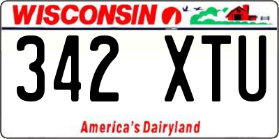 WI license plate 342XTU