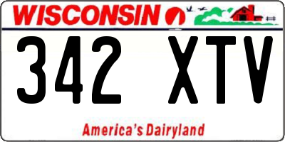 WI license plate 342XTV