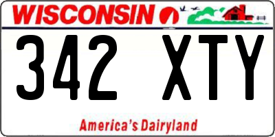 WI license plate 342XTY