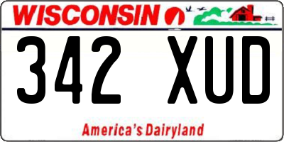 WI license plate 342XUD