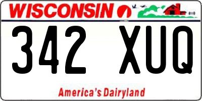 WI license plate 342XUQ