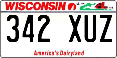 WI license plate 342XUZ