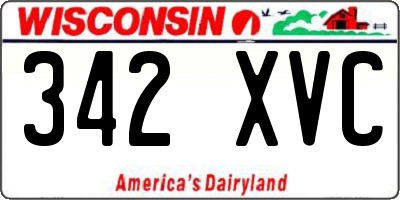WI license plate 342XVC