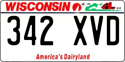 WI license plate 342XVD