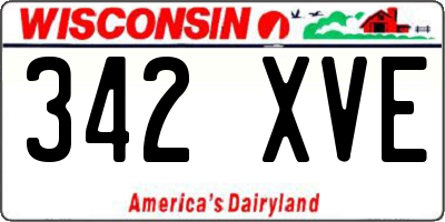 WI license plate 342XVE