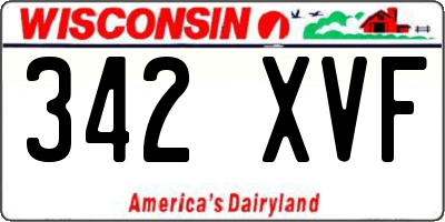 WI license plate 342XVF