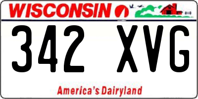 WI license plate 342XVG