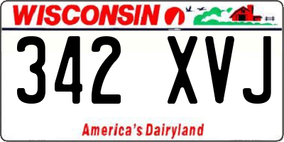 WI license plate 342XVJ