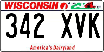 WI license plate 342XVK